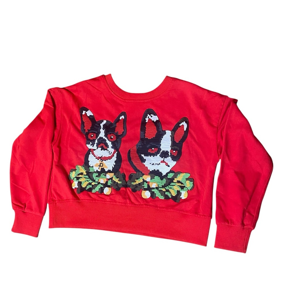 GUCCI Red Bosco & Orso Dog Embroidered Sweatshirt - Unisex S / Women's Oversized